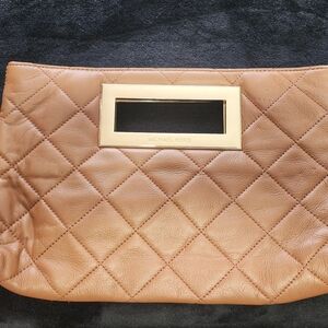 Michael Kors Camel Quilted Wristlet